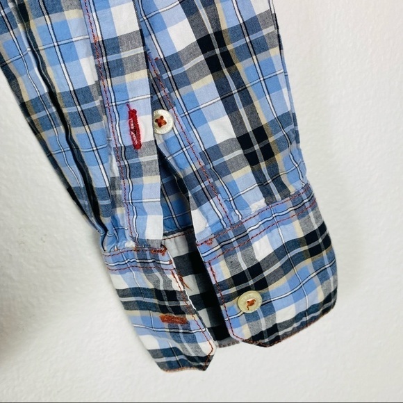 NAPAPIJRI Men’s Plaid Print Blue Black Button Down Shirt Small - Picture 9 of 16